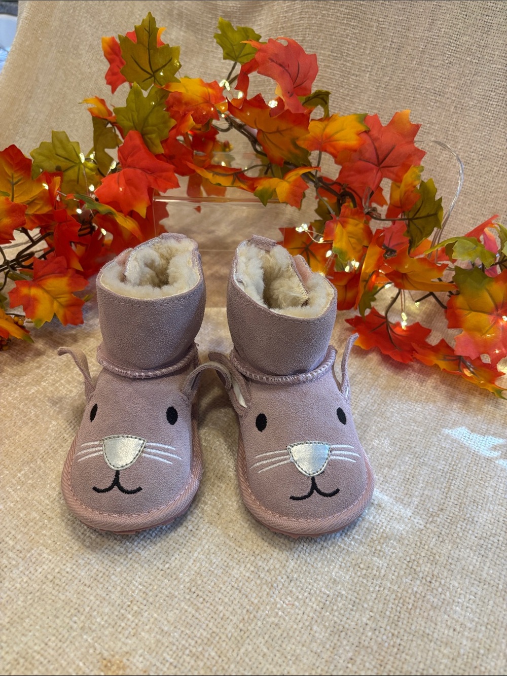 Toddler Pink Bunny Plush Lined Walker Boots